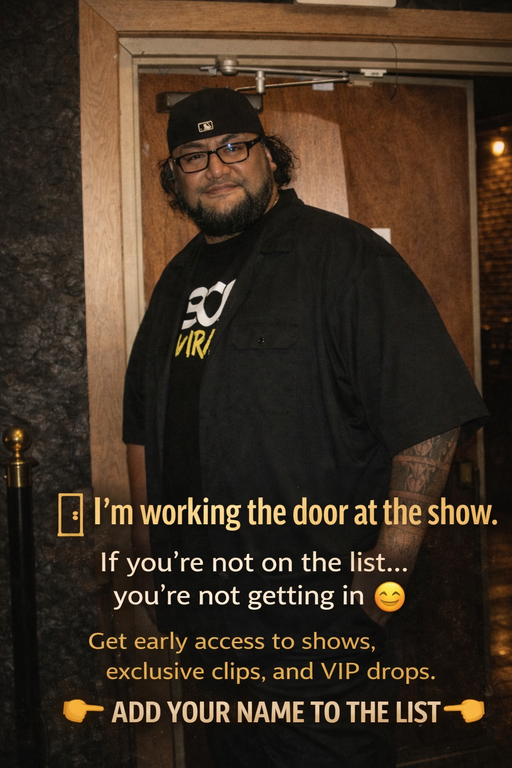 James Mane working the door